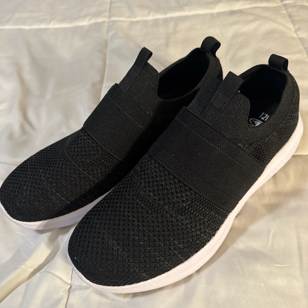 Athletic Works Black Slip-On Sneakers